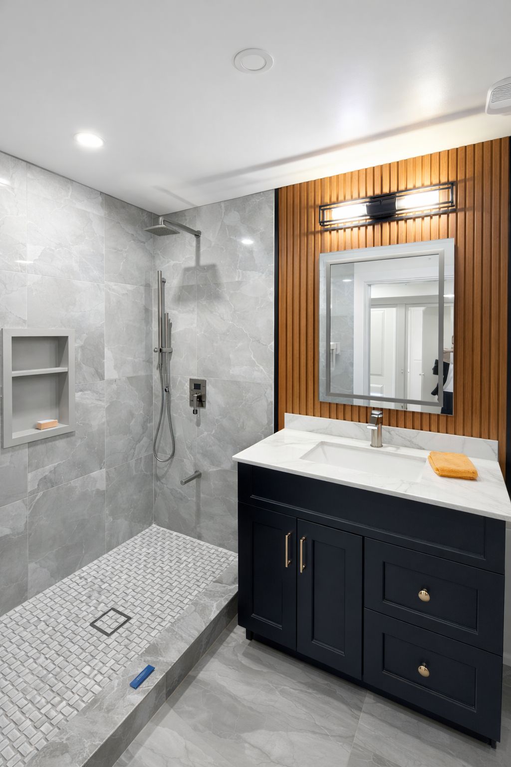 Bathroom renovation shower vanity