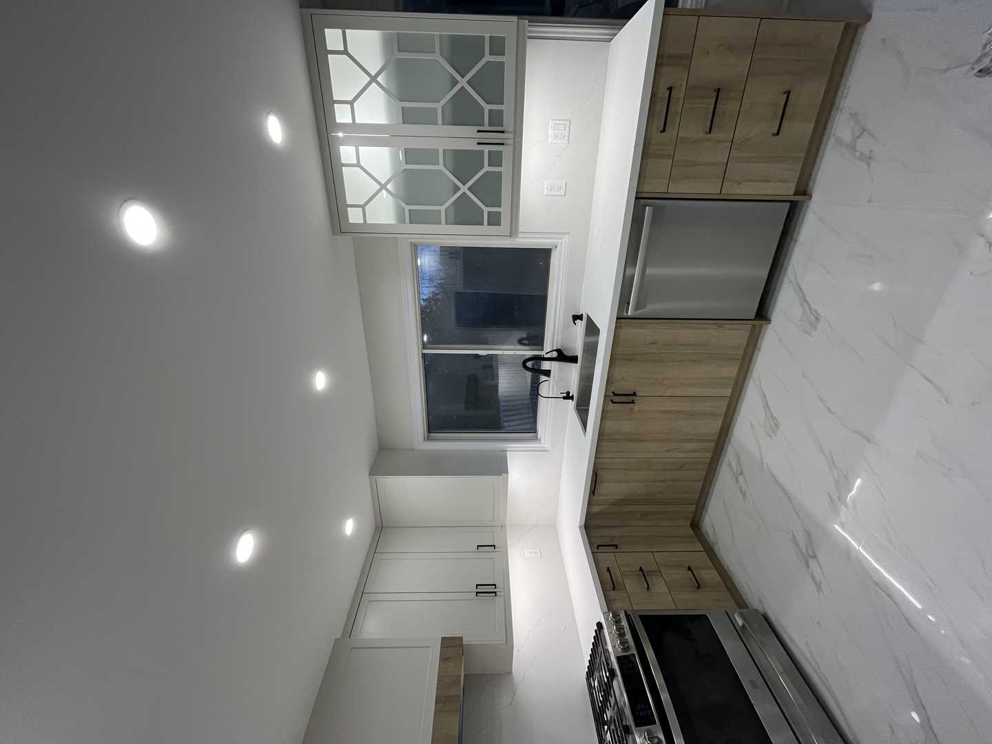 All customize L shape kitchen upper and lower cabinets in
