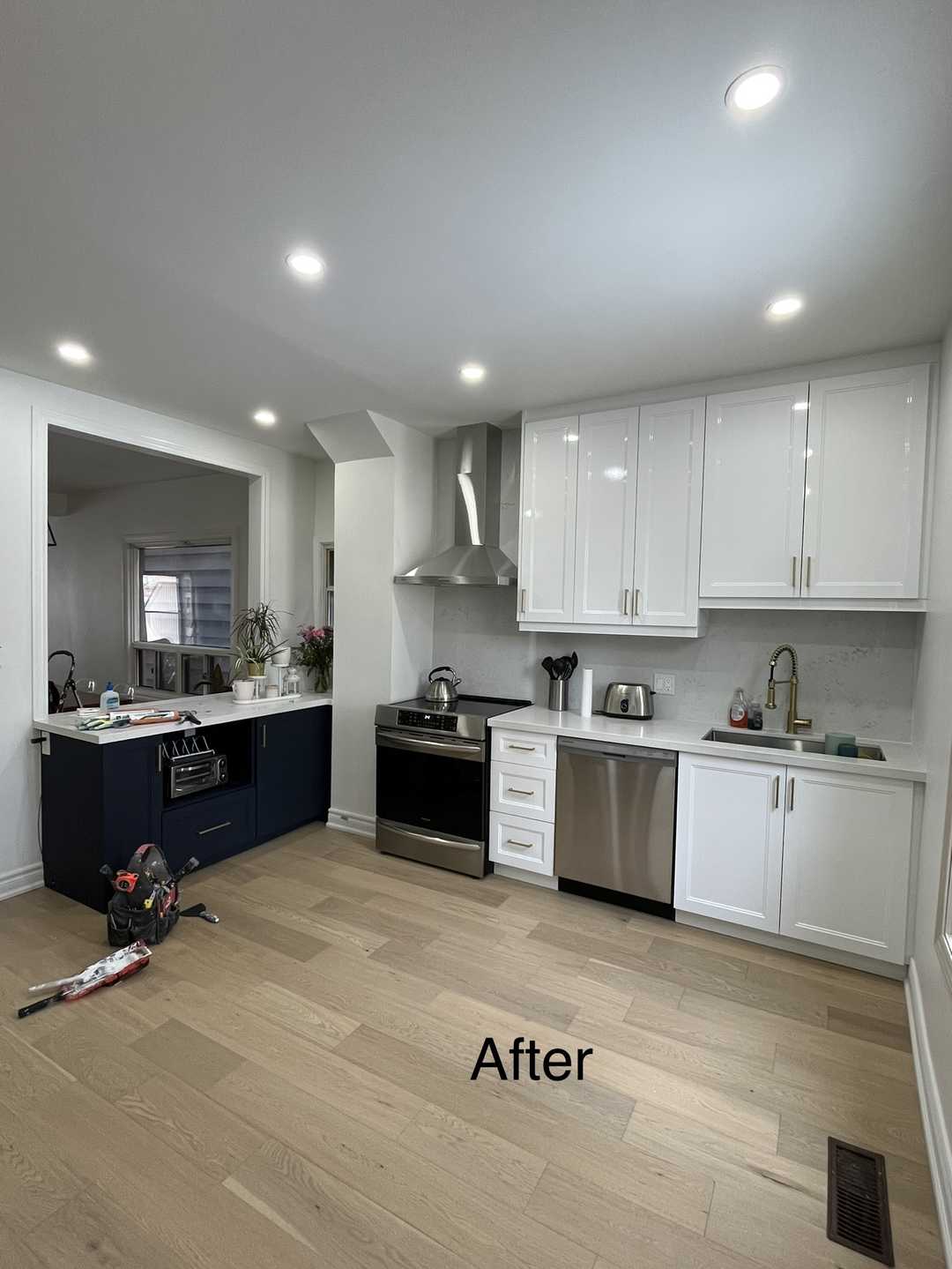 Oak-colored hardwood floor