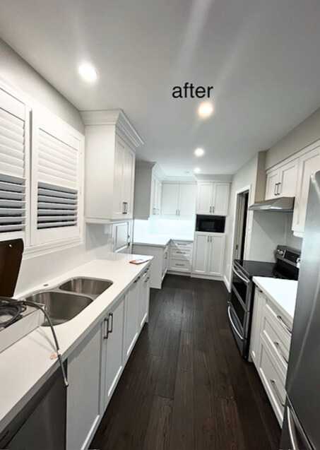 Kitchen reno, whole white finishes with brushed nickel fixtures