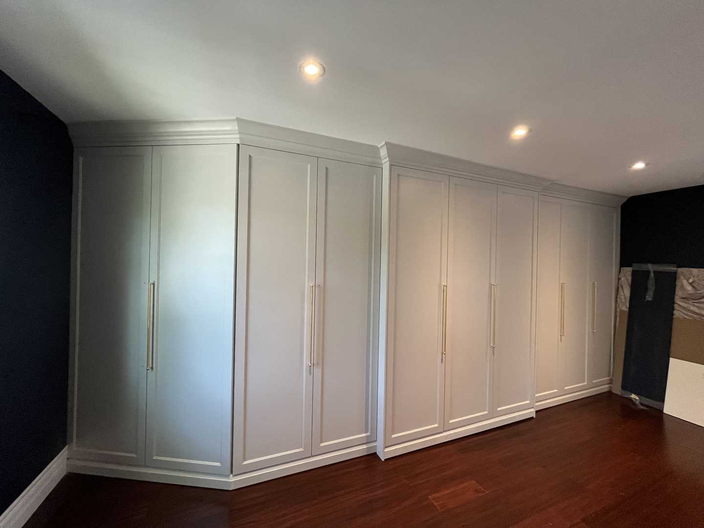 Custom Book wall panel, master closet, working table